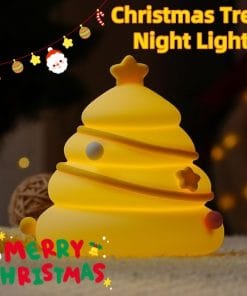 Christmas Tree Silicone Night Lights USB Rechargeable Eye Protection Table Lamp Cute Cartoon Kid Birthday Gifts Atmosphere Decor