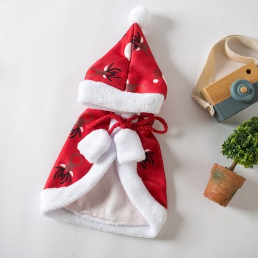 Cat Christmas Clothes Little Red Riding Hood Cape Cloak - Image 6