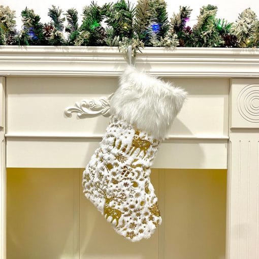 Gilding Plush Christmas Socks Gift Bag Christmas Decorations - Image 5