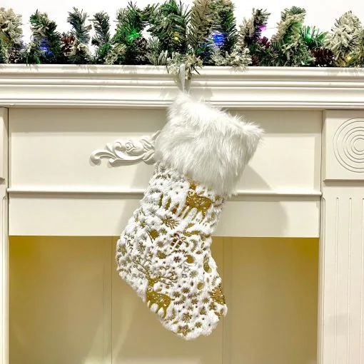 Gilding Plush Christmas Socks Gift Bag Christmas Decorations - Image 5