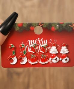 Christmas Stud Combination Suit Snowflake Elk Earrings 14 0753f0d3 2e4c 4b8c 81c0 c04e17785717