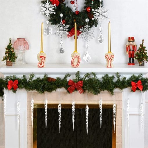 10pcs Christmas Tree Hanging Pendants Acrylic Ice Strip Snow Ceiling Xmas Ornaments New Year Christmas Decoration Home Decor - Image 8