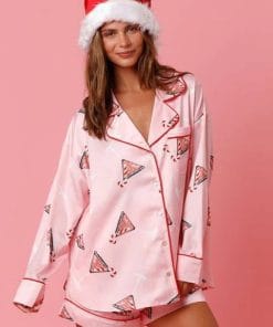 Satin Printed Santa Claus Two-piece Suit Home 18 0d3c4de0 5773 489b aad9 13e97b3c2432