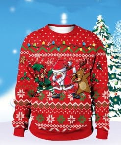 Men And Women Digital Printing Christmas Round Neck Sweater Tops