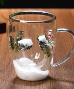 Christmas High Borosilicate Heat-resistant Double Layer Glass Cup