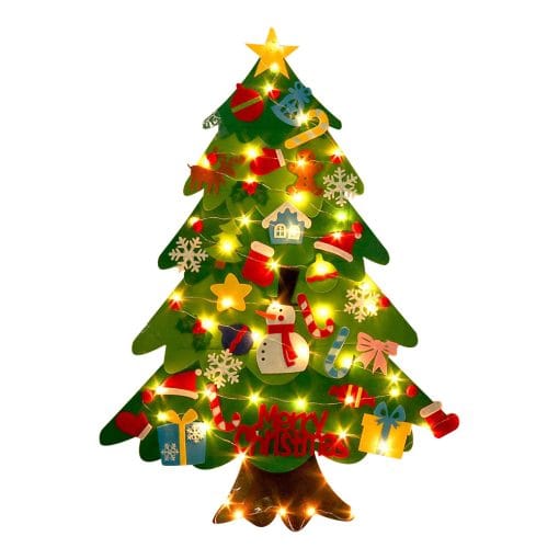 Children's DIY felt Christmas tree with lights - Image 9