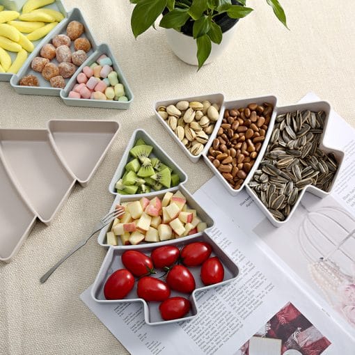 Christmas Tree Shaped Fruit Platter Creative Plates Storage Box Dried Fruit Snack Plates Divided Candy Dessert Plate Container - Image 8