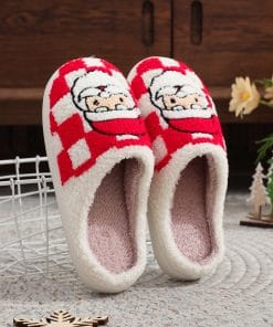 New Christmas Plaid Santa Claus Slippers Winter Indoor Non-slip Floor Bedroom Fuzzy House Shoes For Women Home Slipper 12 13be31aa 6ad3 438b 9bd1 65447ee80e6a