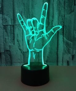 New style I love you gesture 3D lamp colorful touch remote control sign language 3D LED lamp Valentine''s Day gift 3D lamp