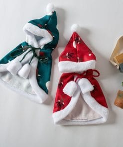 Cat Christmas Clothes Little Red Riding Hood Cape Cloak