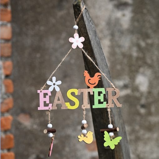 Easter Decorations Easter Wooden Letter Plate Pendant Nordic Style - Image 2