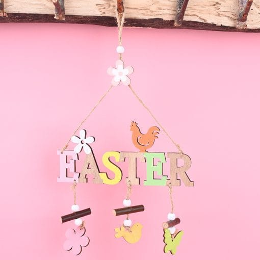 Easter Decorations Easter Wooden Letter Plate Pendant Nordic Style - Image 3