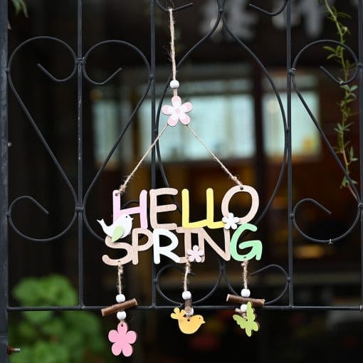 Easter Decorations Easter Wooden Letter Plate Pendant Nordic Style - Image 5