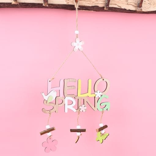 Easter Decorations Easter Wooden Letter Plate Pendant Nordic Style - Image 6