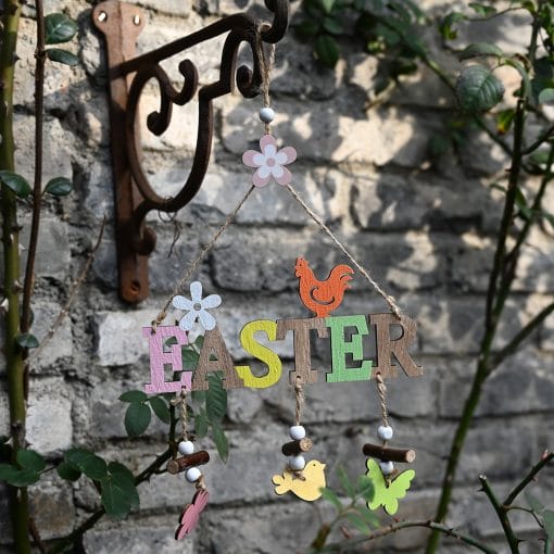 Easter Decorations Easter Wooden Letter Plate Pendant Nordic Style - Image 4