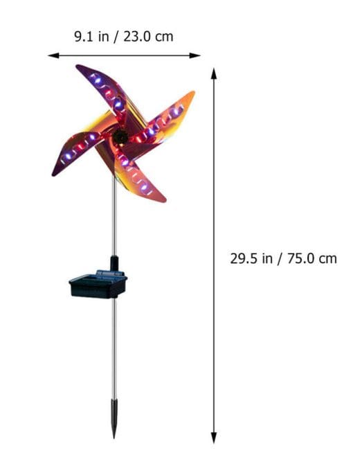 Led Solar Wind Spinner Light Garden Path Outdoor Yard Pinwheels Windmill Decor Patio Lawn Christmas Holiday Decoration - Image 2