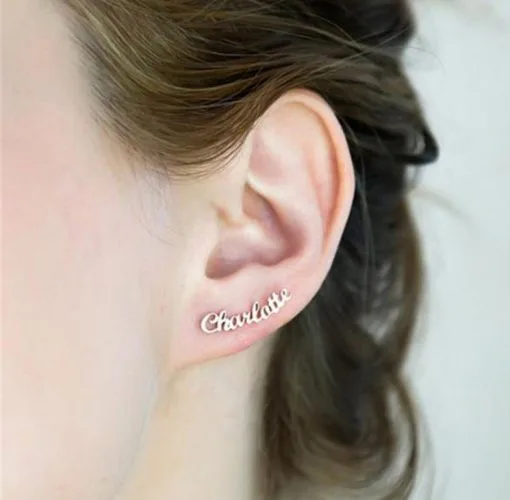 DIY custom English letter name earrings personalized custom earrings holiday gift - Image 3