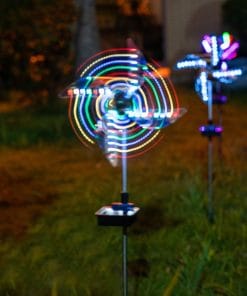 Led Solar Wind Spinner Light Garden Path Outdoor Yard Pinwheels Windmill Decor Patio Lawn Christmas Holiday Decoration