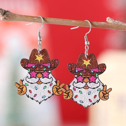 Funny Santa Claus Earrings Christmas Pendant Earrings Gift - Image 3