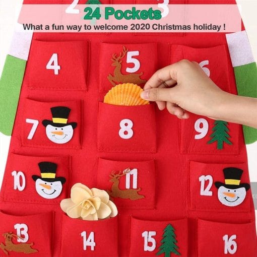 Advent Calendar Fabric Christmas Hanging Pendant Santa Claus Felt Ornaments DIY Advent Calendars Christma Decoration Christmas - Image 2