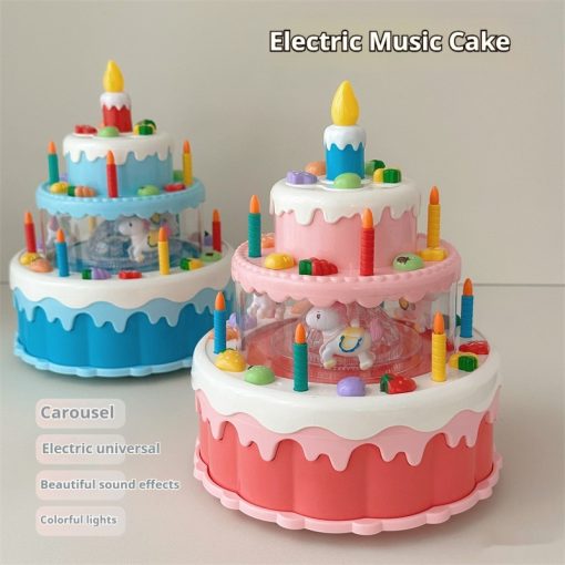 Toy Cake – Interactive Rotating Cake Toy with Lights & Music for Kids