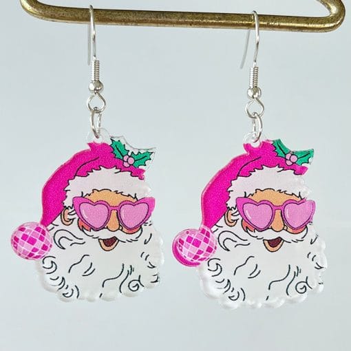 Acrylic Earrings Christmas Cute Cartoon Christmas Santa Claus Tree Football Lightning Earrings Jewelry - Image 5