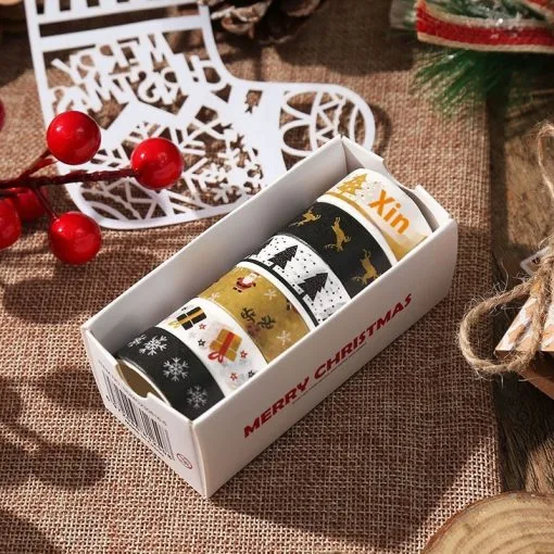 Creative Christmas Gift And Paper Adhesive Tape Journal Tape Christmas Decoration Material Cute Christmas Tape - Image 4