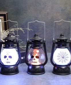 Halloween Decoration Vintage Hanging LED Light Lamp Portable Ghost Spider Nightlight For Haunted House Props Home Party Decor