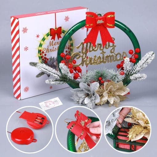 Christmas 30CM Luminous Garland Door Hanging Christmas Decorations - Image 4