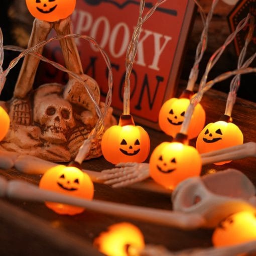 PVC Soft Material Halloween Lighting Chain Pumpkin Ghost Bat Modeling Lamp Indoor And Outdoor Home Decoration - Image 9