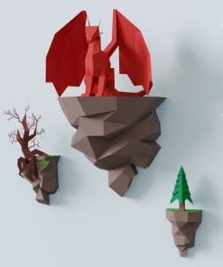 Dragon Paper Model Sitting On The Island Home Wall Hanging Wall Decorations
