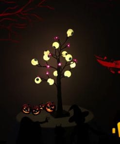 Halloween LED Ghost Eyeball Tree Light Halloween Decoration For Home Decor Desktop Spooky Desk Lamp Horror Night Lights Ornament
