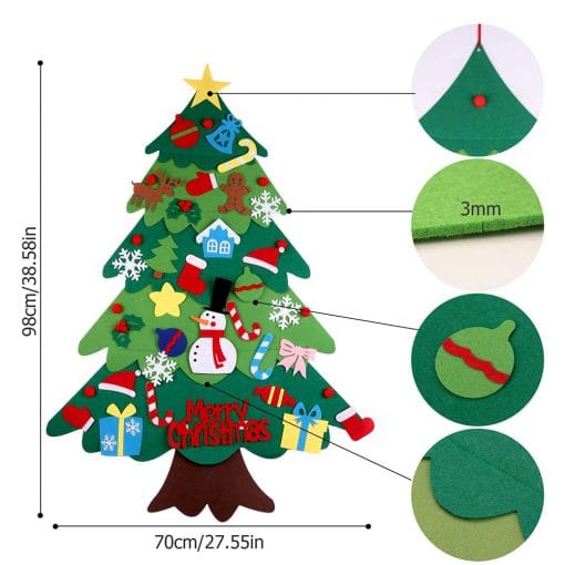 Children's DIY felt Christmas tree with lights - Image 5
