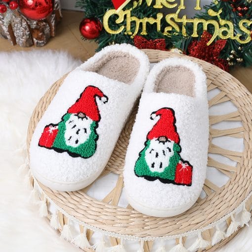 Cute Cartoon Santa Claus Home Slippers Couple Indoor Floor Bedroom Slipper Christmas Warm Shoes Women Men - Image 4