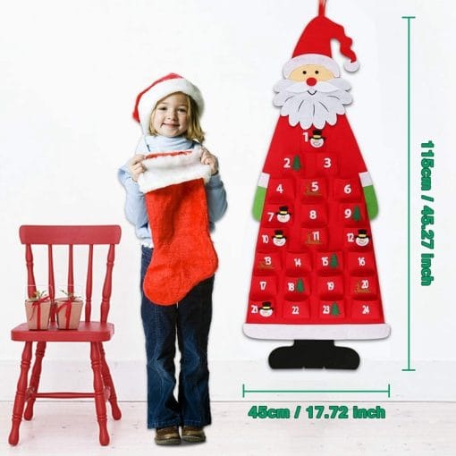 Advent Calendar Fabric Christmas Hanging Pendant Santa Claus Felt Ornaments DIY Advent Calendars Christma Decoration Christmas - Image 6