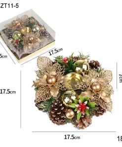 Christmas Candle Metals Candlestick Wreath Artificial Pinball Pinecone Candle Holder Fake Leaves Xmas New Year Home Table Decor 14 27aea8ba 3f4c 450b 8ba7 79b927b21254