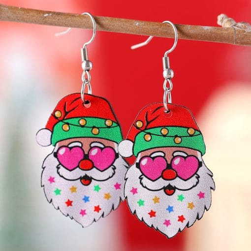 Funny Santa Claus Earrings Christmas Pendant Earrings Gift - Image 8