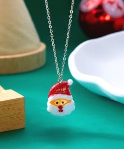 Cute Cartoon Resin Necklace Christmas Snowman Santa Claus Pendant Clavicle Chain Necklace For Women Jewelry 16 2b1080c3 0aba 478b b335 19a7dc452d48