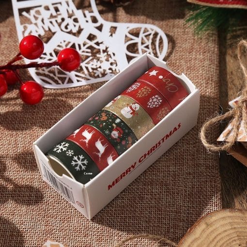 Creative Christmas Gift And Paper Adhesive Tape Journal Tape Christmas Decoration Material Cute Christmas Tape - Image 7