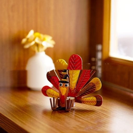 Thanksgiving Turkey Candlestick Alloy - Image 4