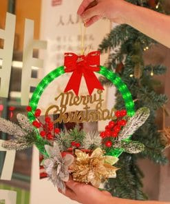 Christmas 30CM Luminous Garland Door Hanging Christmas Decorations