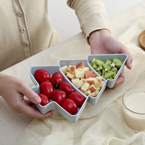 Christmas Tree Shaped Fruit Platter Creative Plates Storage Box Dried Fruit Snack Plates Divided Candy Dessert Plate Container - Image 5