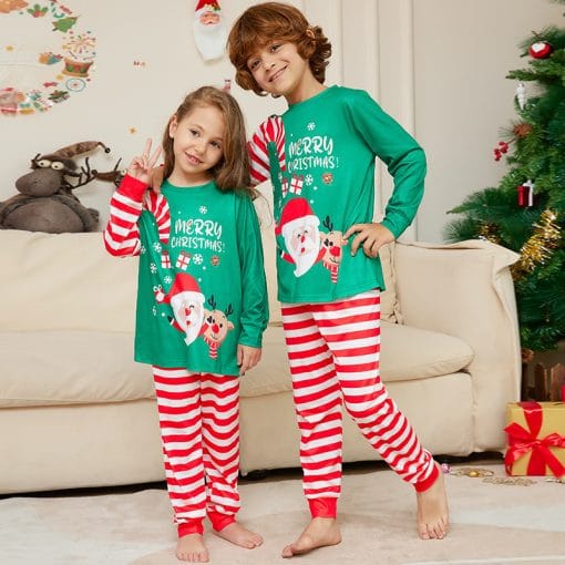 New Cartoon Santa Claus Letter Printing Parent-child Christmas Pajamas Home Wear Suit - Image 4