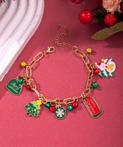 Creative Christmas Metal Chain Bracelet For Women Men Santa Claus Christmas Tree Snowflake Snowman Pearl Bangles New Year Gifts 21 36231dc5 c476 455c 8edc 958354339fb7