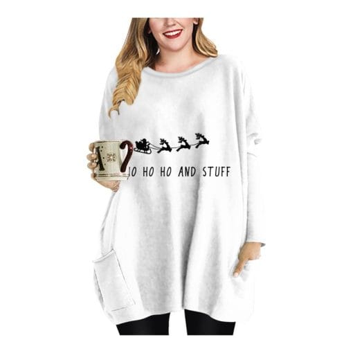 Long Christmas Snowflake Element Round Neck Dress - Image 8