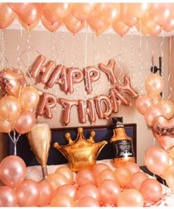 Birthday Balloon Happy Birthday Set – Rose Gold Party Decorations