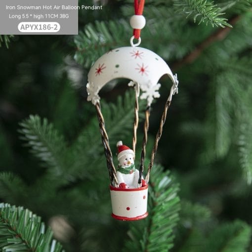 Nordic Iron Christmas Hot Air Balloon Parachute Pendant Creative Decorations Tree Charms Hangings - Image 3