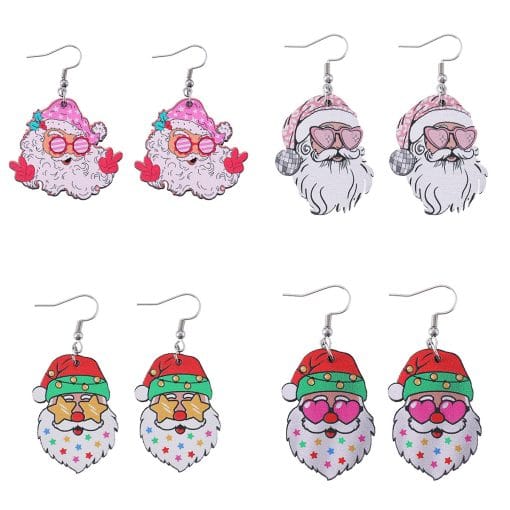 Funny Santa Claus Earrings Christmas Pendant Earrings Gift - Image 2