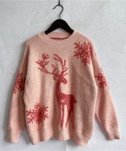 Women's Fashion Round Neck Long Sleeve Knitted Christmas Sweater 16 3e4914dc 3427 4764 bc9f d636e2c6f645