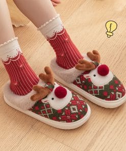 Cute Christmas Elk Plush Slippers Winter Ins Fashion Non-slip Floor Bedroom Home Slippers For Women Fuzzy House Shoes 15 3e4a2ccd 6bfa 4e15 bb2f 81ac4446471a